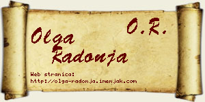Olga Radonja vizit kartica